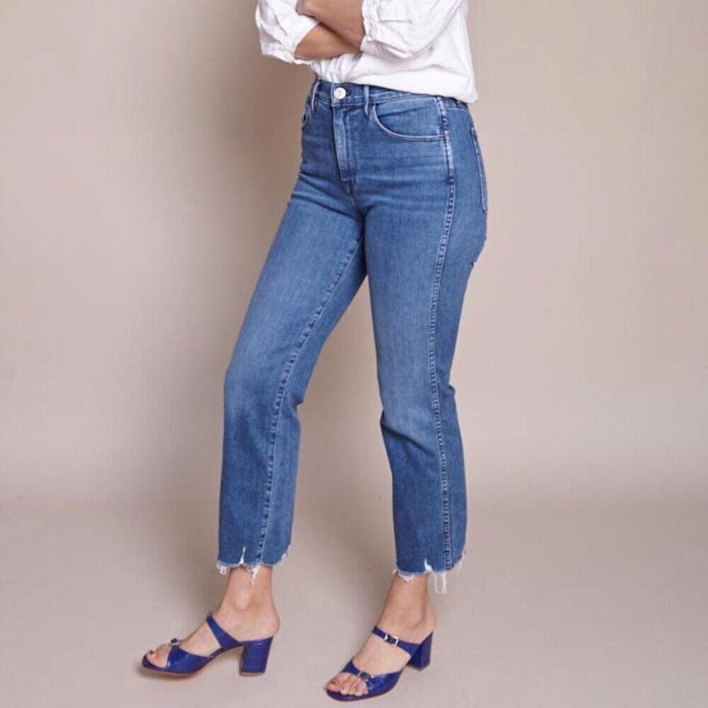 3x1 Austin Crop High Rise Straight Leg Jean in Eliza Size 28